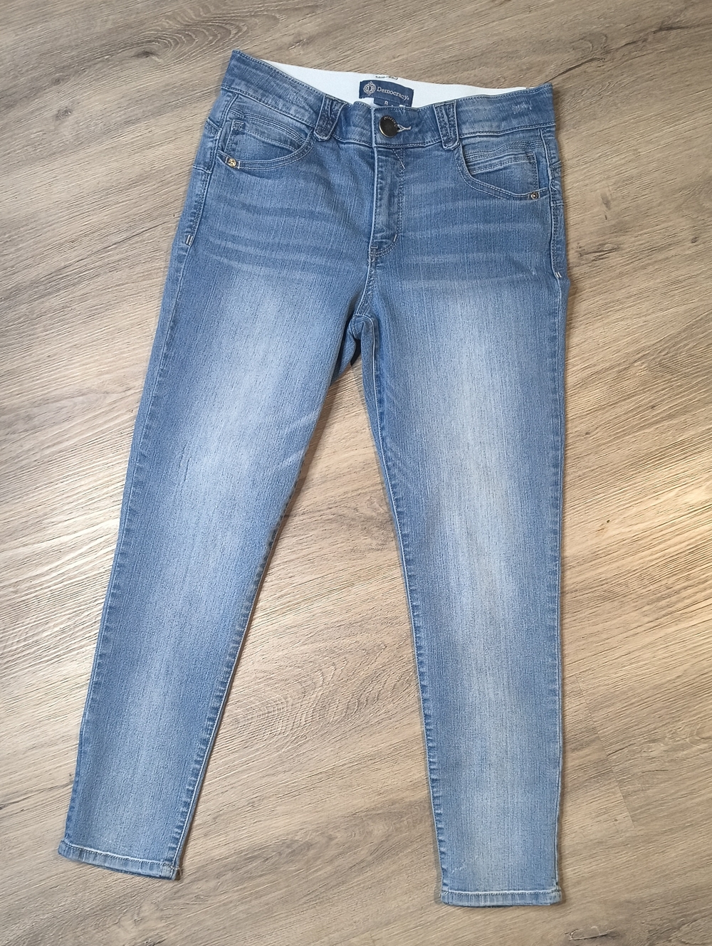 S1222 Skinny Fit Democracy Ab Solution Women's Jeans Size 8 Light Wash